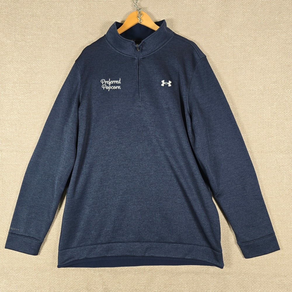 Under Armour Mens XXL Tall Navy Blue ColdGear Storm 1/4 Zip Golf Pullover
